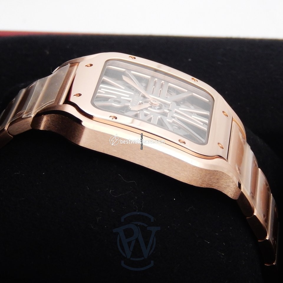 IMG_9085 Cartier Santos Mens watch Unisex Manual winding Rose gold WHSA0008 Replica 2