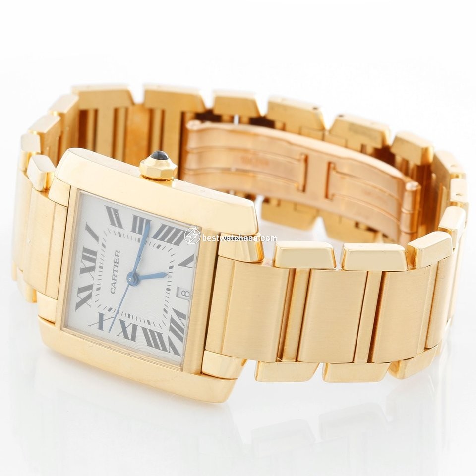IMG_9085 Cartier Tank Francaise Mens watch Unisex Automatic Yellow gold W50001R2 Replica 2