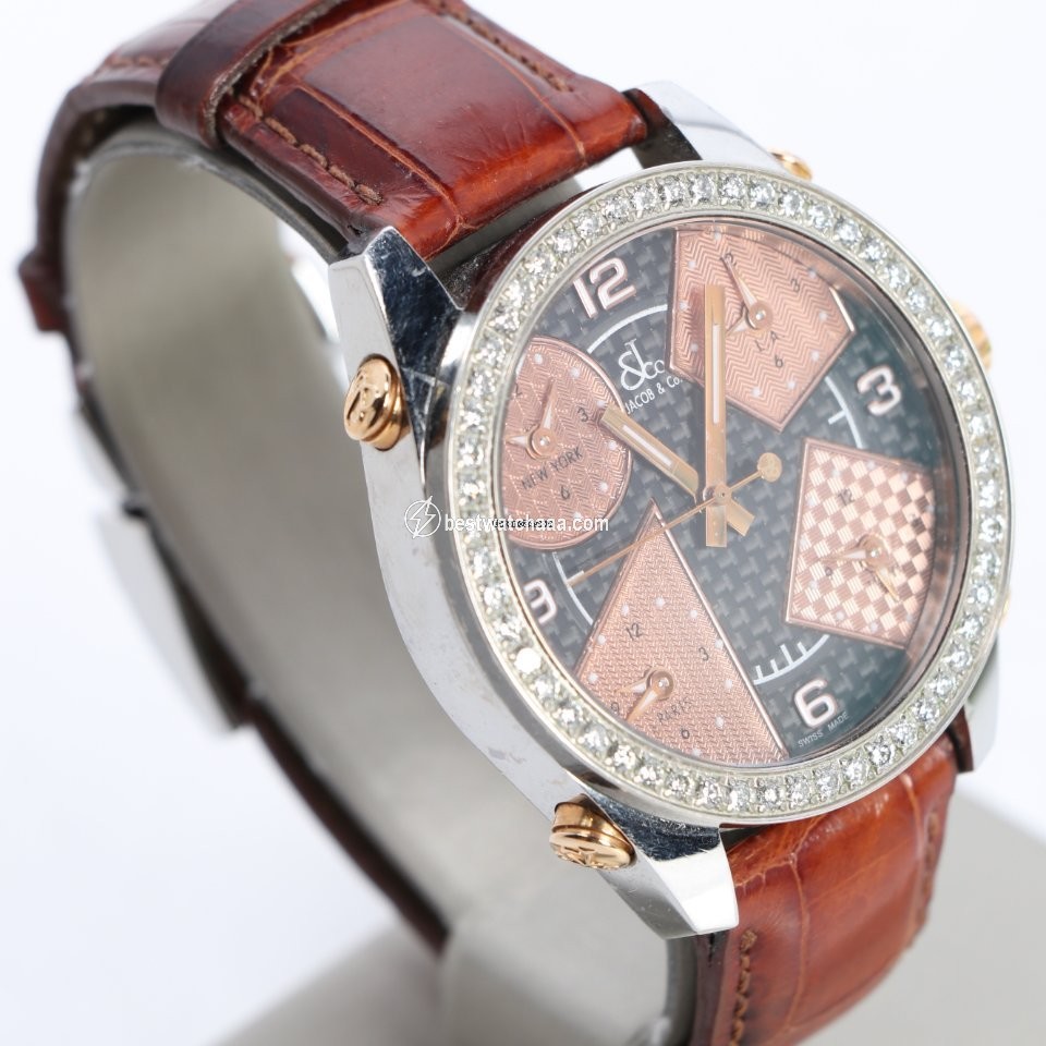 IMG_9085 Jacob & Co. Five Time Zone Mens watch Unisex Quartz Steel JCM115DA Replica 2