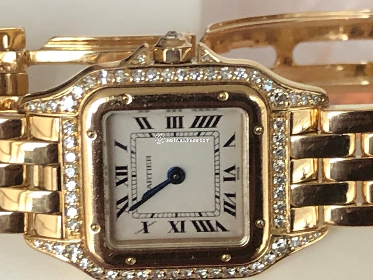 IMG_9085 Cartier Panthere Womens watch Quartz Yellow gold 866919 Replica 2