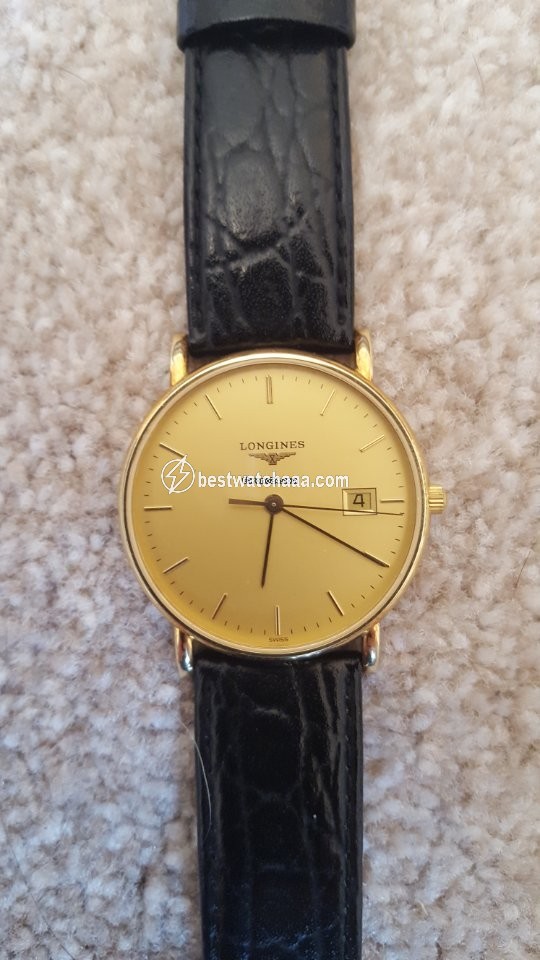 IMG_9085 Longines Presence Mens watch Unisex Quartz Yellow gold L4.743.6 Replica 2