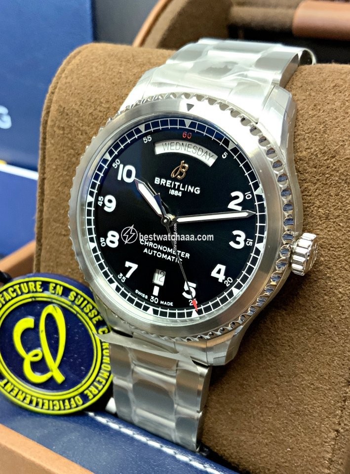 IMG_9085 Breitling Aviator 8 Mens watch Unisex Automatic Steel A45330101B1X1 Replica 2