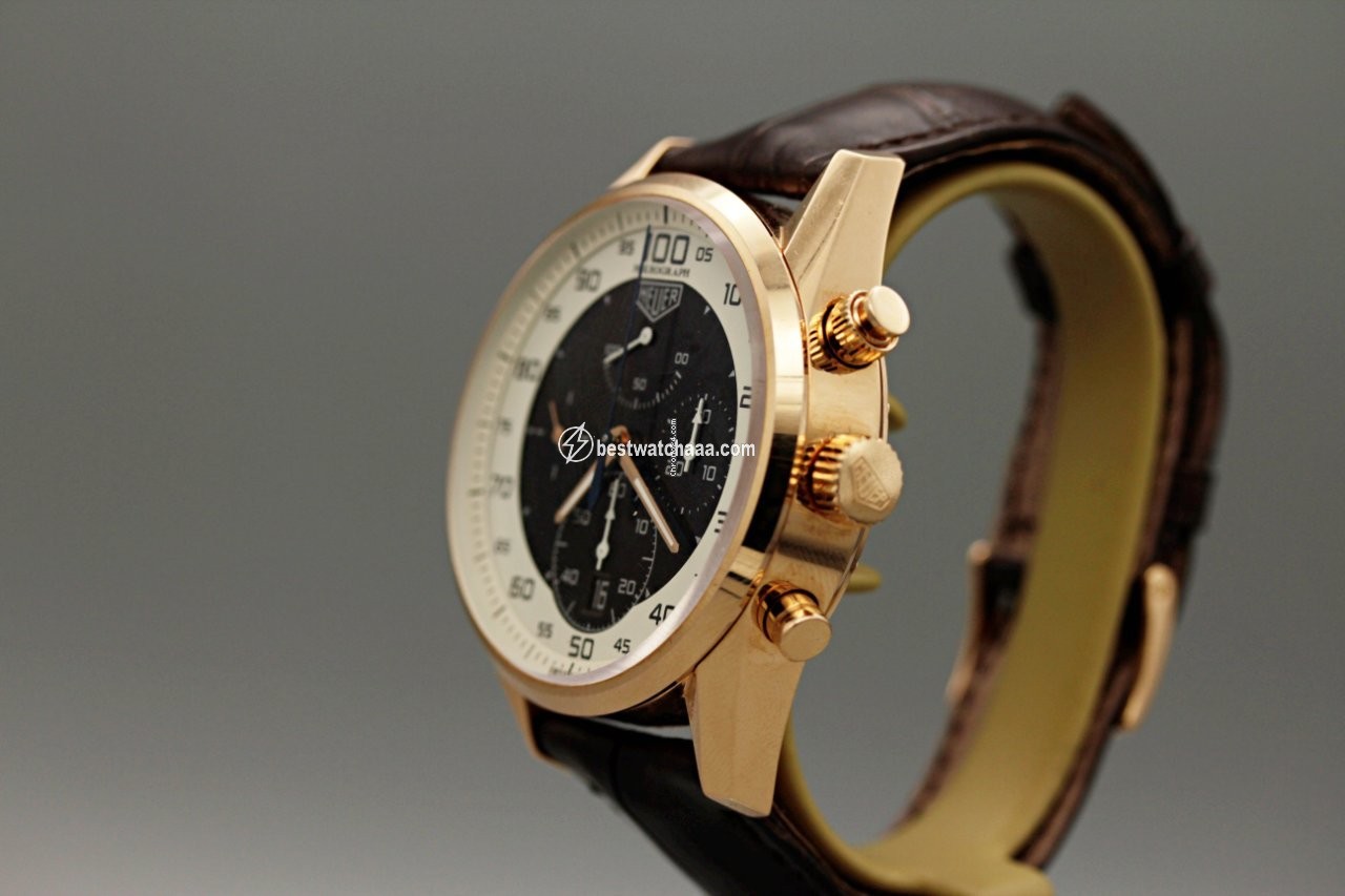 IMG_9085 TAG Heuer Carrera Mikrograph Mens watch Unisex Automatic Rose gold Tag Heuer Mikrograph Replica 2