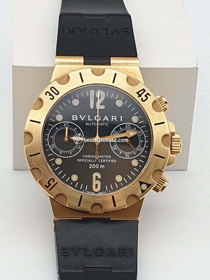 IMG_9085 Bulgari Diagono Mens watch Unisex Automatic Yellow gold SC 38 G Replica 2