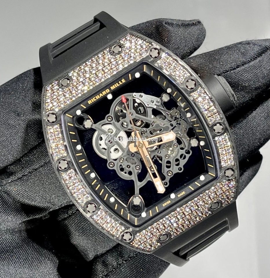 IMG_9085 Richard Mille RM 055 Mens watch Unisex Manual winding Rose gold RM 055 Bubba Watson Replica 2