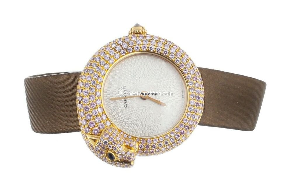 IMG_9085 Cartier Panthere Mens watch Unisex Quartz Rose gold 2445 Replica 2