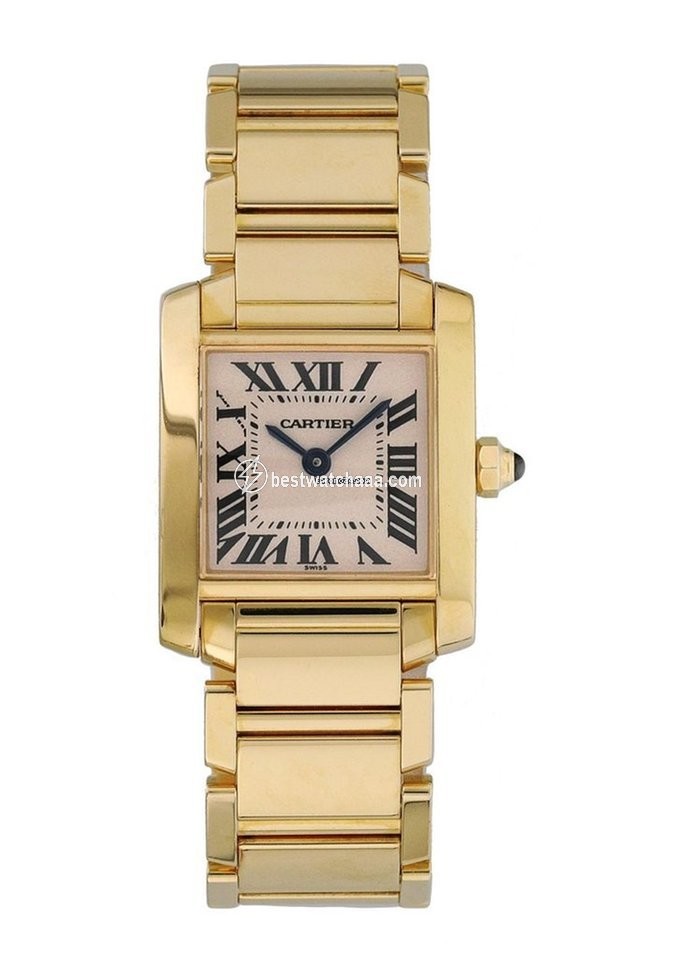 IMG_9085 Cartier Tank Francaise Womens watch Quartz Yellow gold 1820 Replica 2