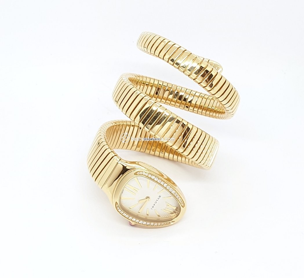 IMG_9085 Bulgari Serpenti Womens watch Quartz Rose gold 101923 SP35C6GDG.2T Replica 2