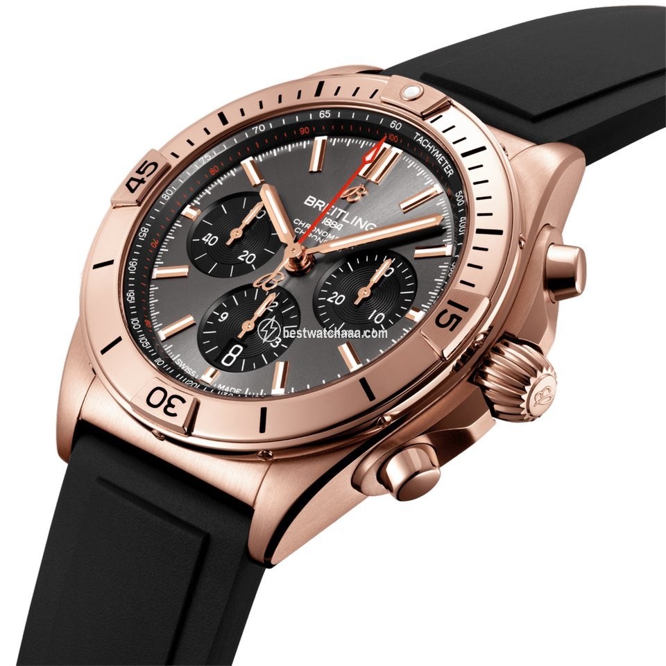 IMG_9085 Breitling Chronomat Mens watch Unisex Automatic Red gold RB0134101B1S1 Replica 2
