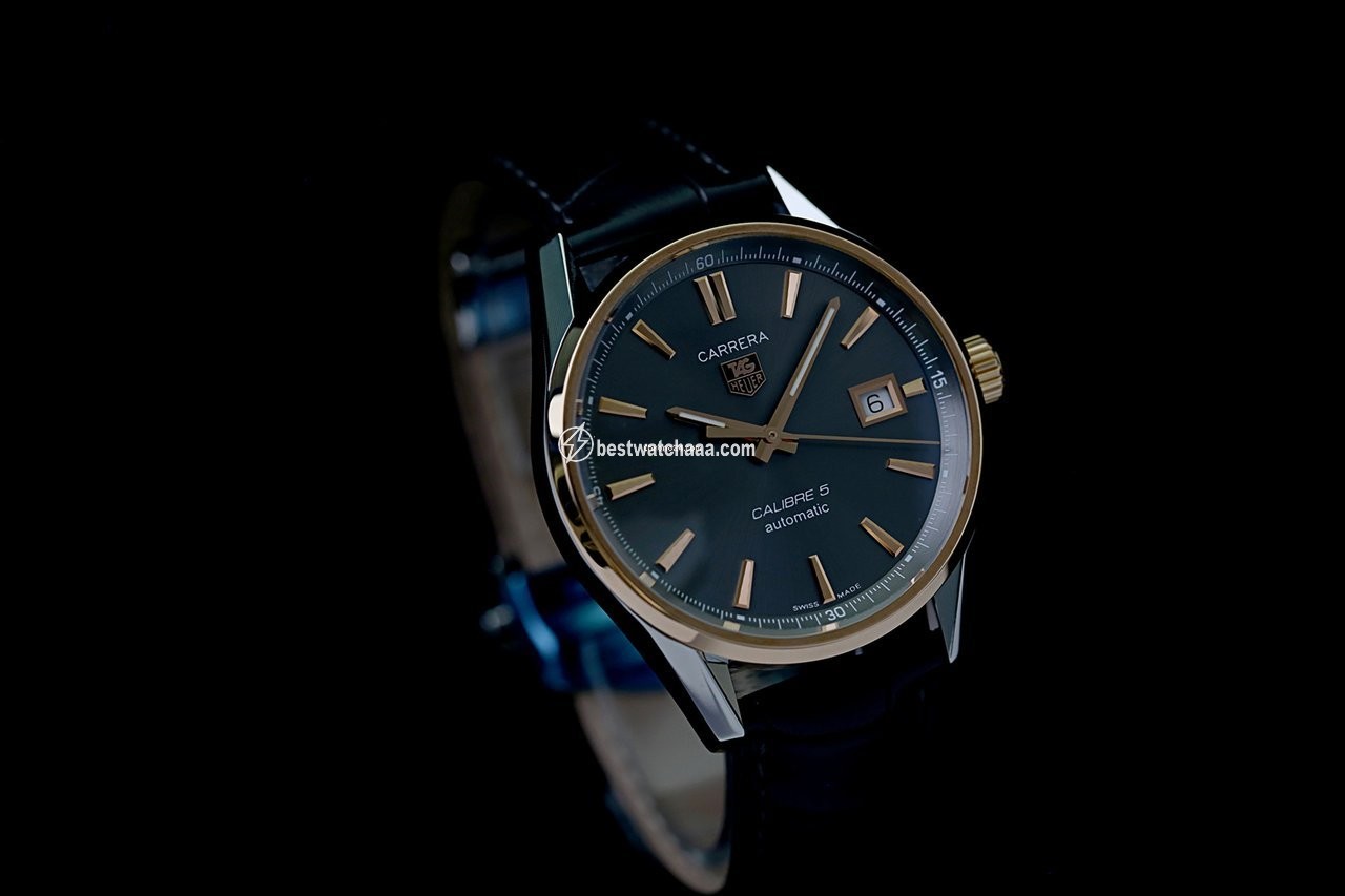 IMG_9085 TAG Heuer Carrera Calibre 5 Mens watch Unisex Automatic Gold Steel WAR215E.FC6336 Replica 2
