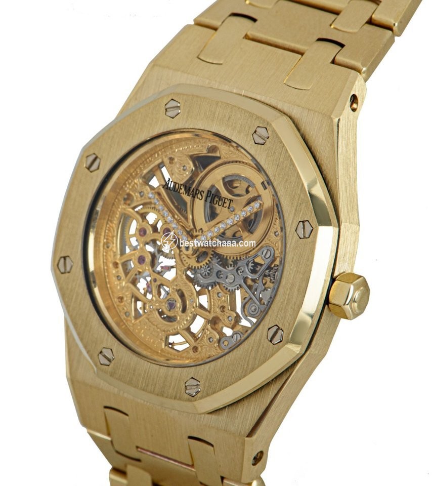 IMG_9085 Audemars Piguet Royal Oak Mens watch Unisex Manual winding Yellow gold 14789BA Replica 2