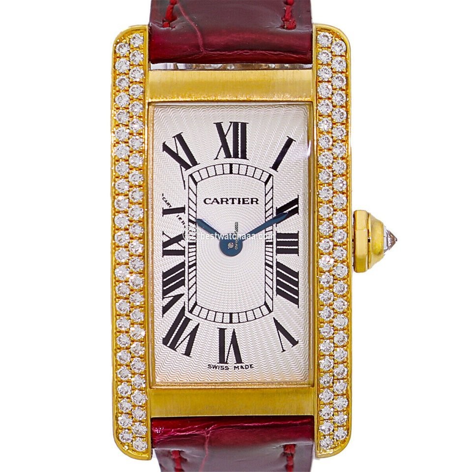 IMG_9085 Cartier Tank Americaine Womens watch Quartz Yellow gold 2489 - WJTA0003 Replica 2