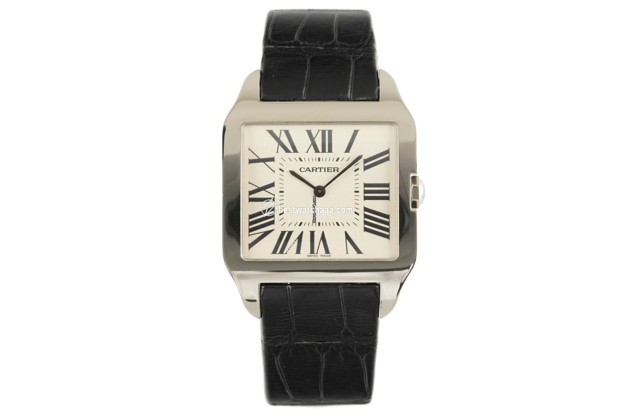 IMG_9085 Cartier Santos Dumont Mens watch Unisex Manual winding White gold 2651 Replica 2