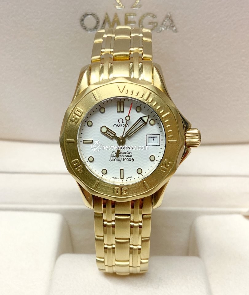 IMG_9085 Omega Seamaster Womens watch Quartz Yellow gold 2182.20.00 Replica 2