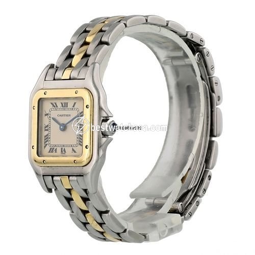 IMG_9085 Cartier Panthere Womens watch Quartz Gold Steel 166921 Replica 2