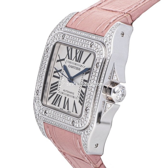 IMG_9085 Cartier Santos 100 Womens watch Automatic White gold WM501751 Replica 2