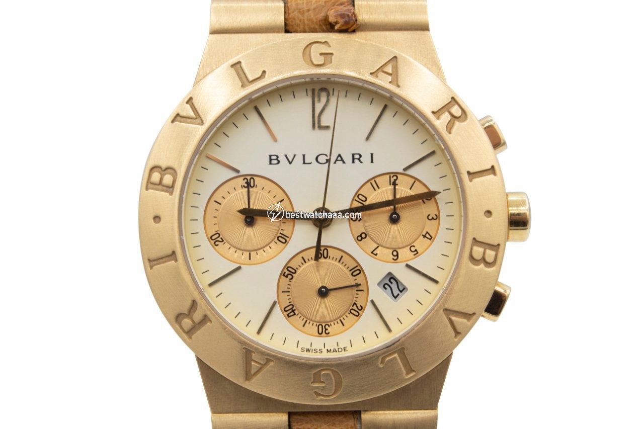 IMG_9085 Bulgari Diagono Mens watch Unisex Quartz Yellow gold CH 35 G Replica 2