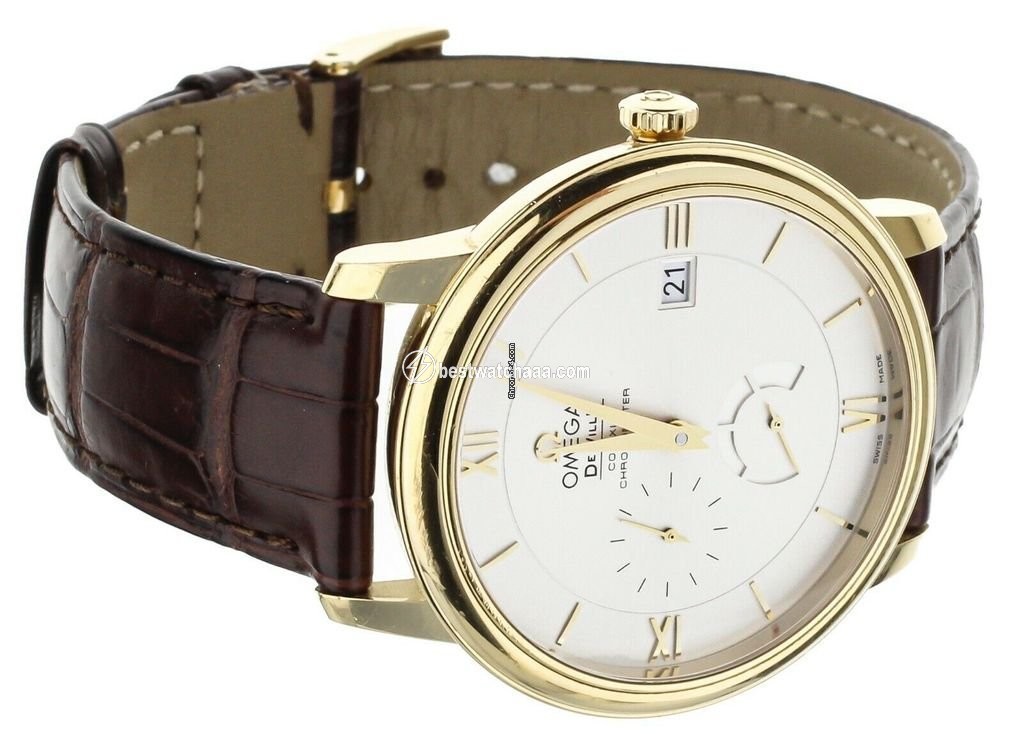 IMG_9085 Omega De Ville Prestige Mens watch Unisex Automatic Yellow gold 414.53.40.21.02.002 Replica 2