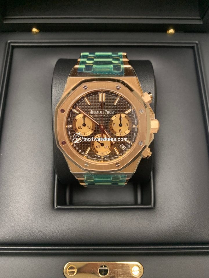 IMG_9085 Audemars Piguet Royal Oak Chronograph Mens watch Unisex Automatic Rose gold 26239OR.OO.1220OR.02 Replica 2