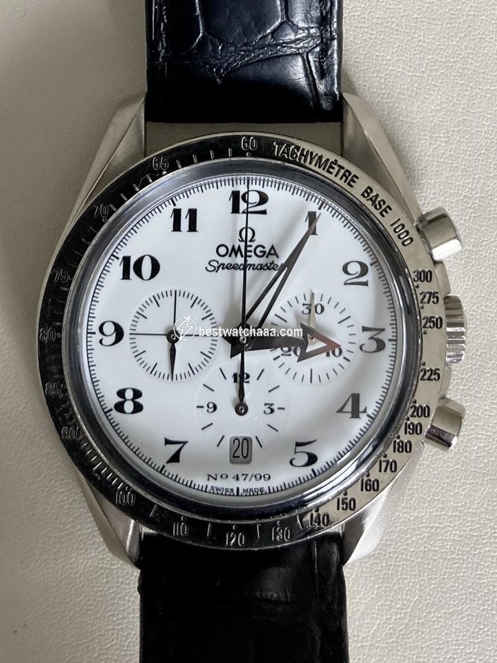 IMG_9085 Omega Speedmaster Broad Arrow Mens watch Unisex Automatic White gold 78020450 Replica 2