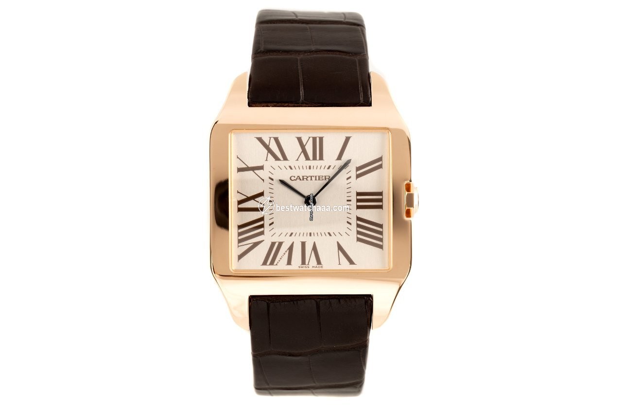 IMG_9085 Cartier Santos Dumont Mens watch Unisex Manual winding Red gold W2006951 Replica 2