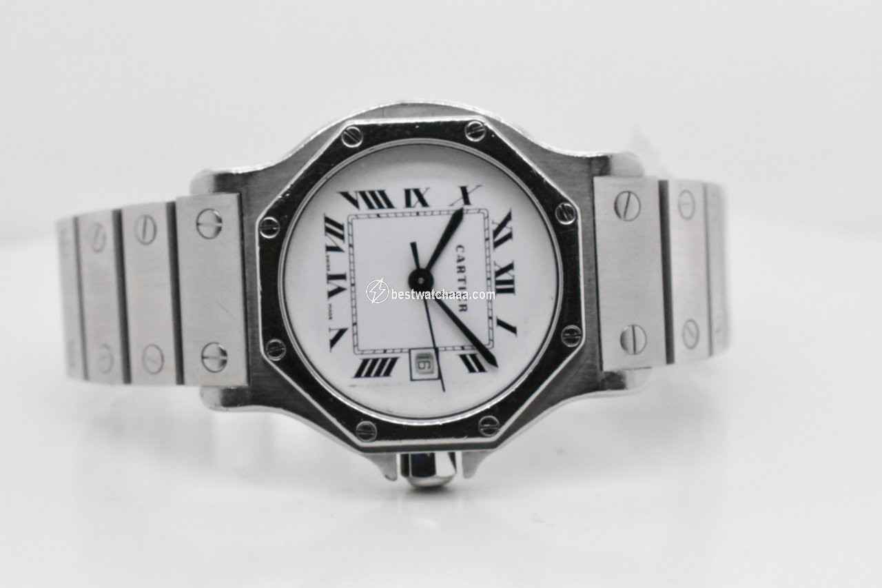 IMG_9085 Cartier Santos Mens watch Unisex Automatic Steel 2965 Replica 2