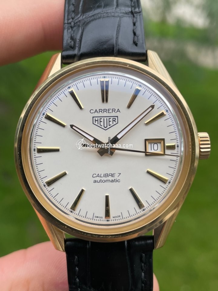 IMG_9085 TAG Heuer Carrera Calibre 7 Mens watch Unisex Automatic Yellow gold WAR2140.FC8159 Replica 2