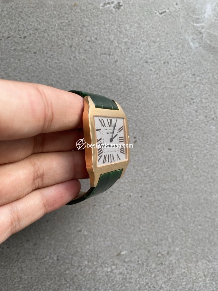 IMG_9085 Cartier Santos Dumont Mens watch Unisex Manual winding Rose gold 2650 Replica 2