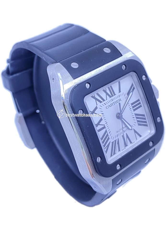 IMG_9085 Cartier Santos 100 Mens watch Unisex Automatic Steel 100 XL 2656 Replica 2