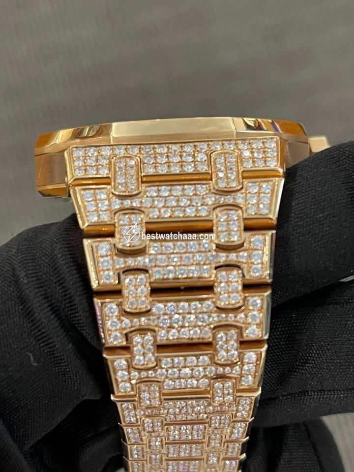 IMG_9085 Audemars Piguet Royal Oak Mens watch Unisex Automatic Rose gold 15413OR.YY.1220OR.01 Replica 2