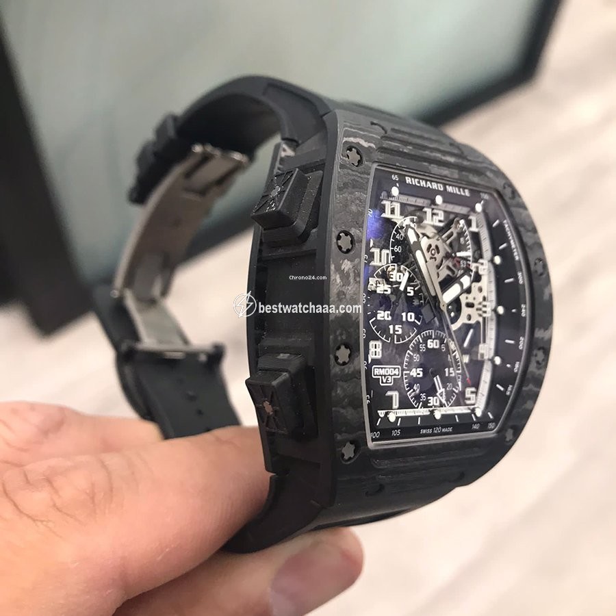 IMG_9085 Richard Mille Mens watch Unisex Manual winding Carbon RM004 Replica 2