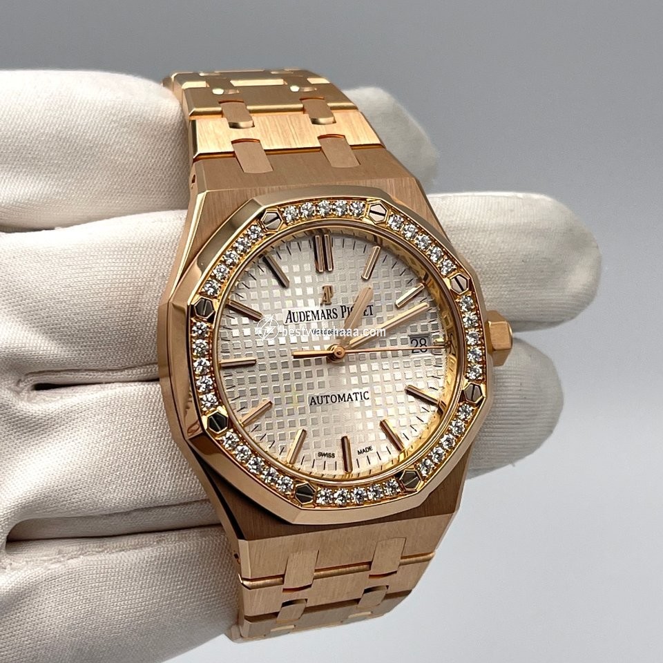 IMG_9085 Audemars Piguet Royal Oak Lady Womens watch Automatic Rose gold 15451OR.ZZ.1256OR.01 Replica 2