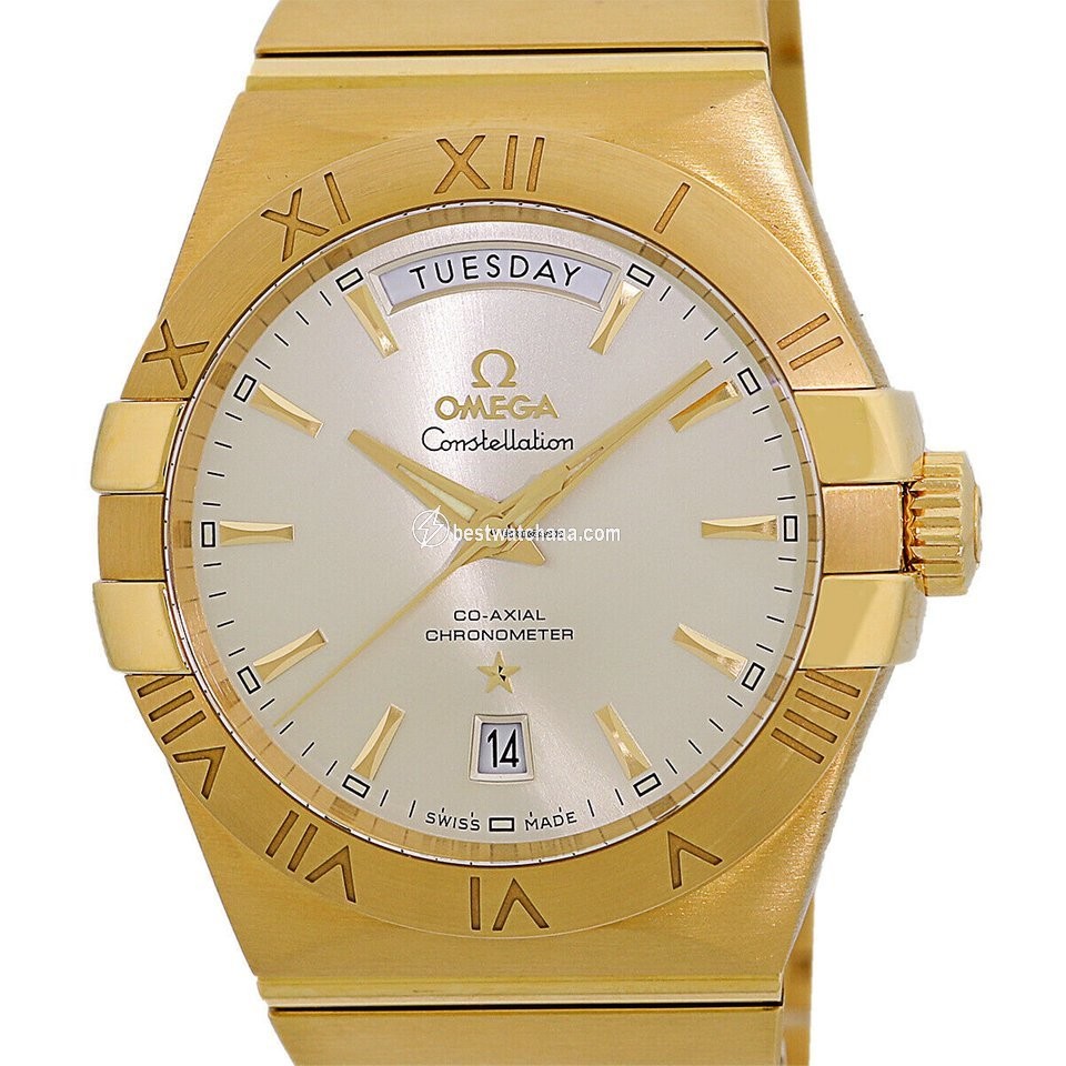IMG_9085 Omega Constellation Day-Date Mens watch Unisex Automatic Yellow gold 123.50.38.22.02.002 Replica 2