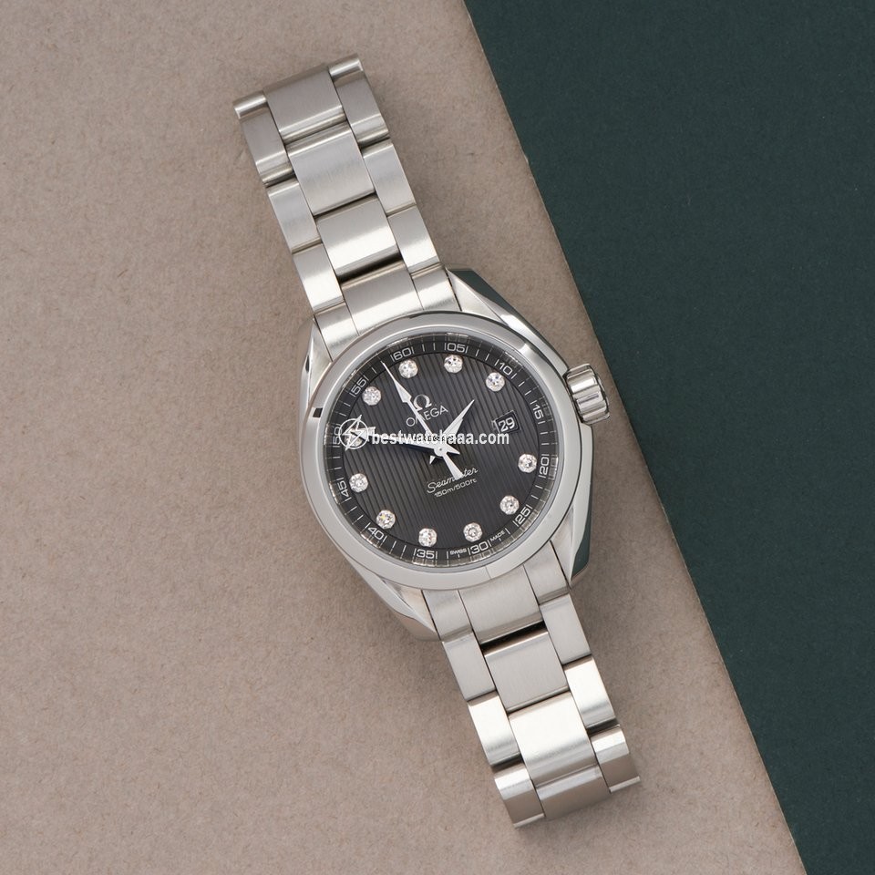 IMG_9085 Omega Seamaster Aqua Terra Womens watch Quartz Steel 23110306156001 Replica 2