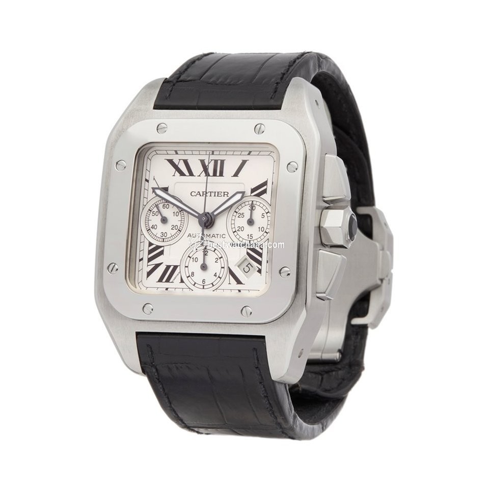 IMG_9085 Cartier Santos 100 Mens watch Unisex Automatic Steel 2740 Replica 2
