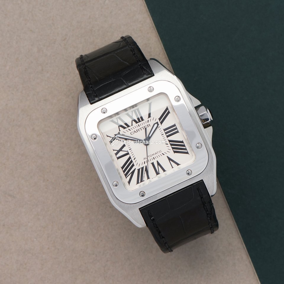 IMG_9085 Cartier Santos 100 Mens watch Unisex Automatic Steel W20106X8 or 2878 Replica 2