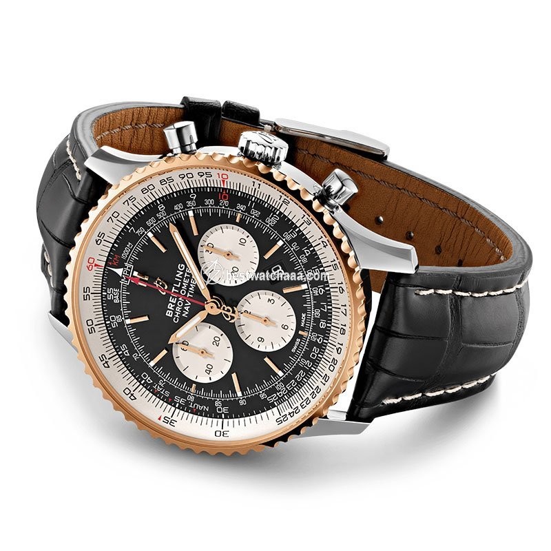 IMG_9085 Breitling Navitimer 01 (46 MM) Mens watch Unisex Automatic Gold Steel UB0127211B1P2 Replica 2