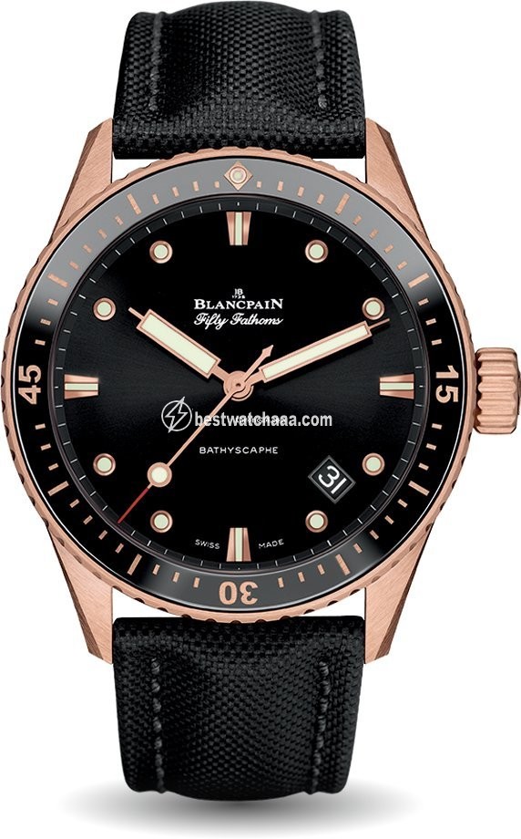 IMG_9085 Blancpain Fifty Fathoms Bathyscaphe Mens watch Unisex Automatic Rose gold 5000-36S30-B52 A Replica 2