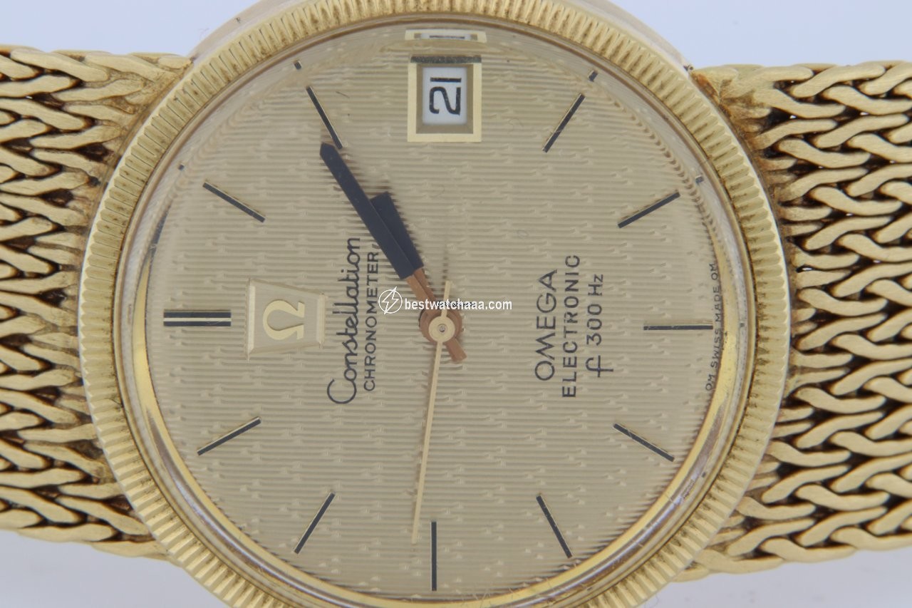 IMG_9085 Omega Constellation Mens watch Unisex Quartz Yellow gold f300Hz Replica 2