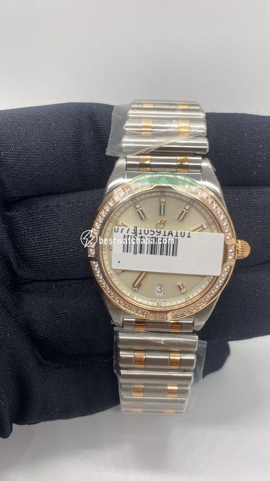 IMG_9085 Breitling Chronomat Womens watch Quartz Gold Steel U77310591A1U1 Replica 2