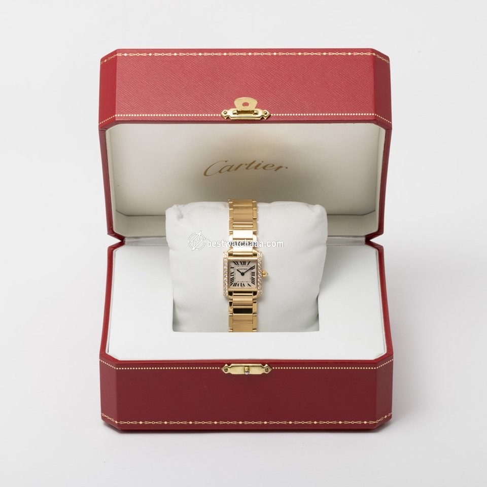 IMG_9085 Cartier Tank Francaise Womens watch Quartz Yellow gold 2364 Replica 2