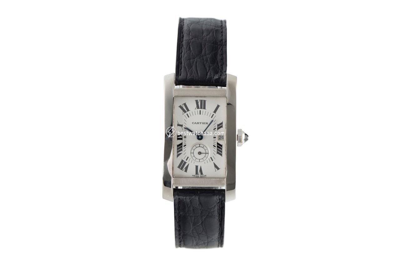 IMG_9085 Cartier Tank Americaine Mens watch Unisex Quartz White gold 3012905 Replica 2