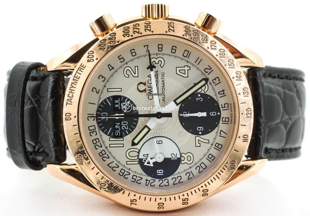 IMG_9085 Omega Speedmaster Day Date Mens watch Unisex Automatic Rose gold 3623.33.01 Replica 2