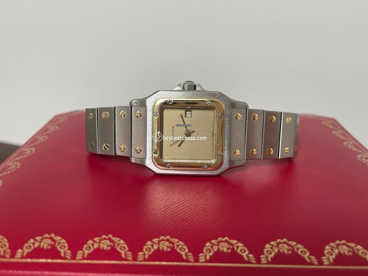 IMG_9085 Cartier Santos Mens watch Unisex Automatic Gold Steel 2961 Replica 2