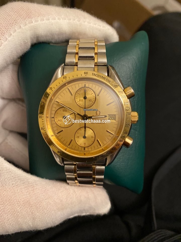 IMG_9085 Omega Speedmaster Date Mens watch Unisex Automatic Yellow gold 3712.10.01 Replica 2