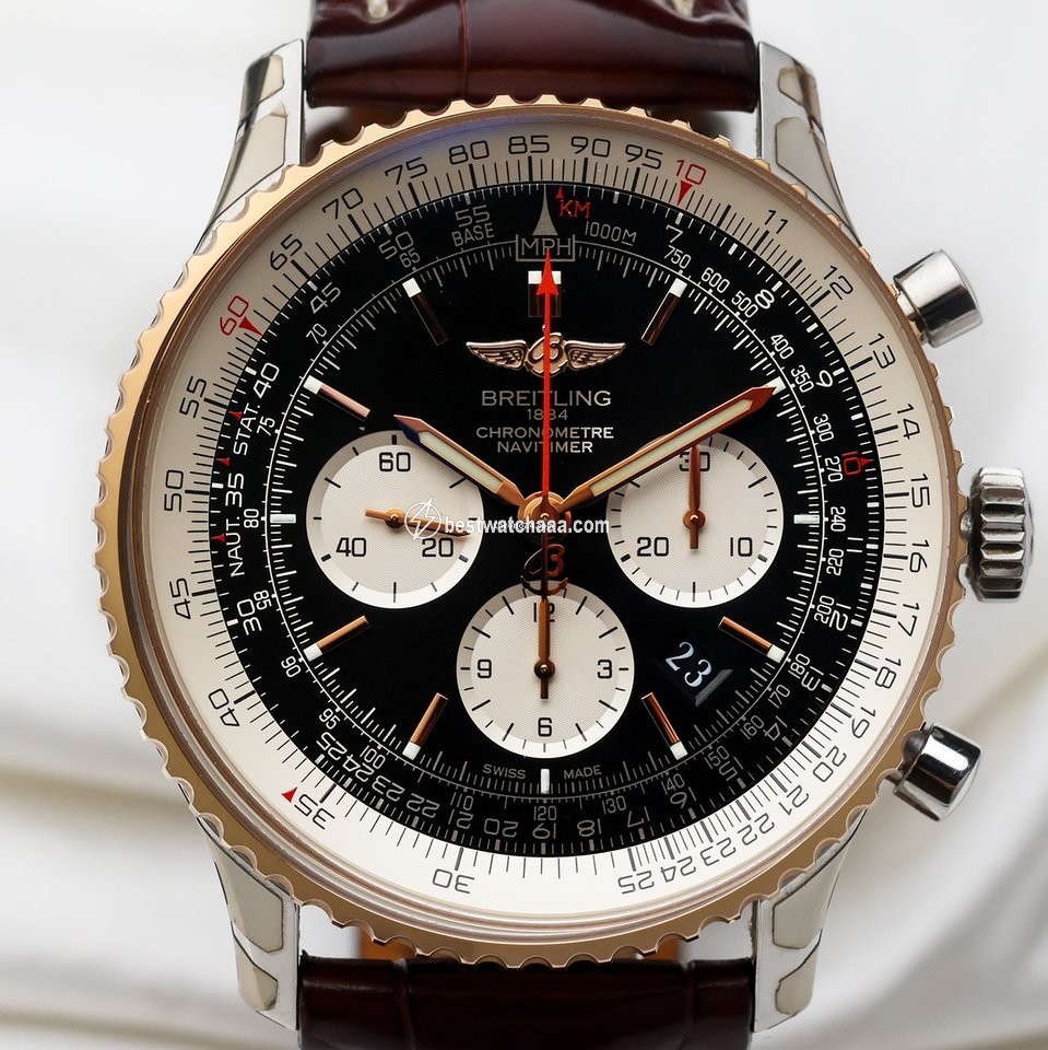 IMG_9085 Breitling Navitimer 01 (46 MM) Mens watch Unisex Automatic Gold Steel UB012721 BE18 Replica 2