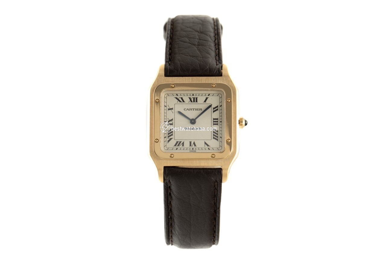 IMG_9085 Cartier Santos Dumont Mens watch Unisex Manual winding Yellow gold 1575 Replica 2