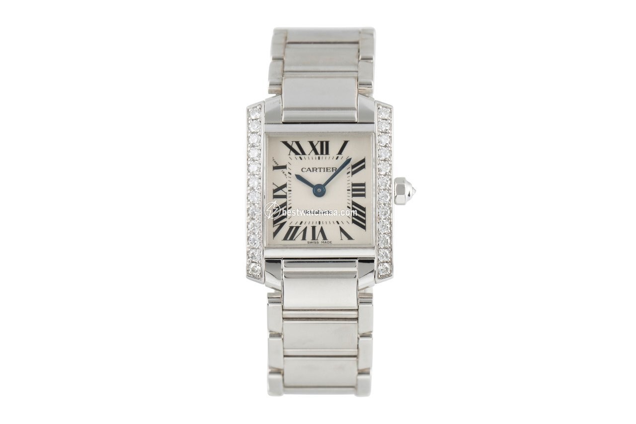 IMG_9085 Cartier Tank Francaise Womens watch Quartz White gold 2403 Replica 2