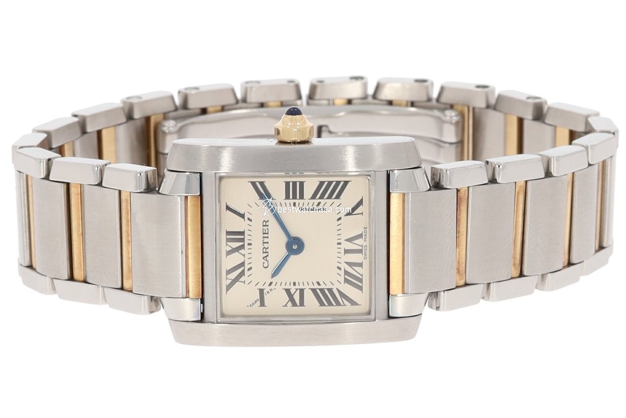 IMG_9085 Cartier Tank Francaise Womens watch Quartz Gold Steel W51007Q4 Replica 2