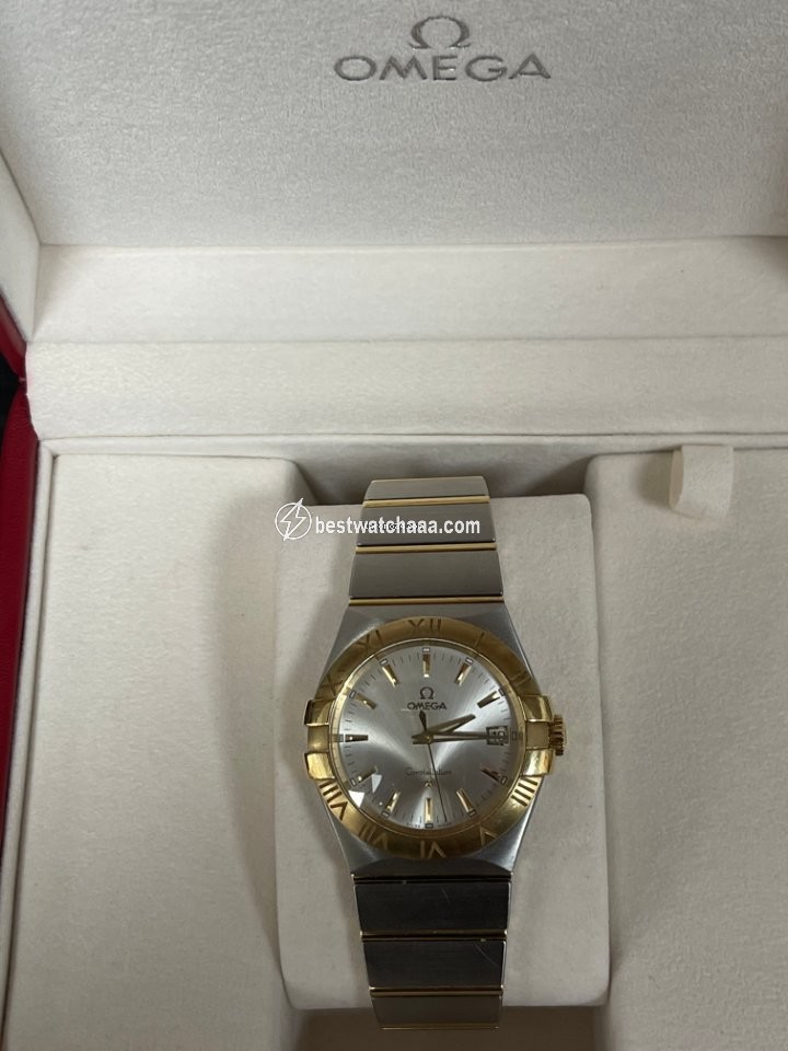 IMG_9085 Omega Constellation Quartz Mens watch Unisex Quartz Gold Steel 123.20.35.60.02.002 Replica 2